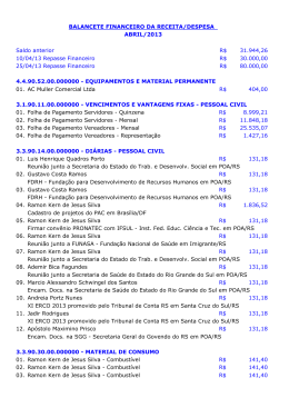 Balancetes Orçamentários 2013 - Câmara Municipal de Vereadores