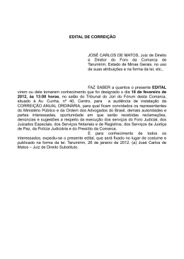EDITAL DE CORREIÇÃO JOSÉ CARLOS DE MATOS, Juiz de