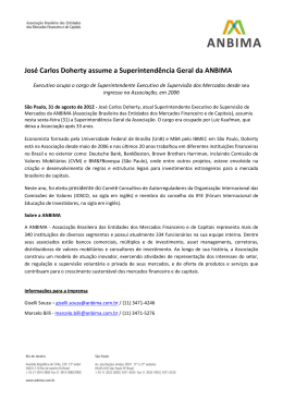 José Carlos Doherty assume a Superintendência Geral da ANBIMA