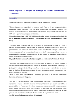 Comentários - Conselho Regional de Psicologia do Paraná