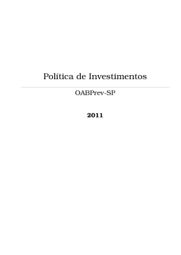 Política de Investimentos 2011 - OABPrev-SP