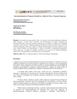 Internacionalização de Empresas Brasileiras: Análise