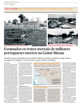 Exumados os restos mortais de militares portugueses