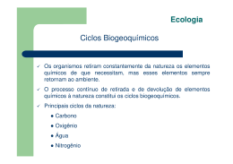 Ecologia – Ciclos biogeoquímicos