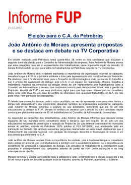 João Antônio de Moraes apresenta propostas e se destaca em