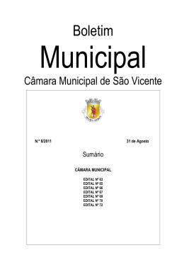 Boletim Municipal nº8 - Município de São Vicente