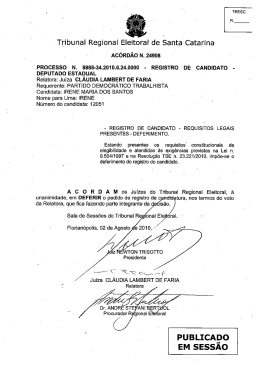 Acórdão n. 24908 - Tribunal Regional Eleitoral de Santa Catarina