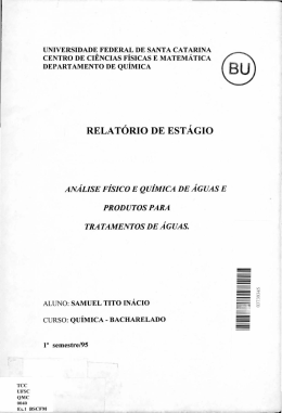 RELATÓRIO DE ESTÁGIO - Universidade Federal de Santa Catarina