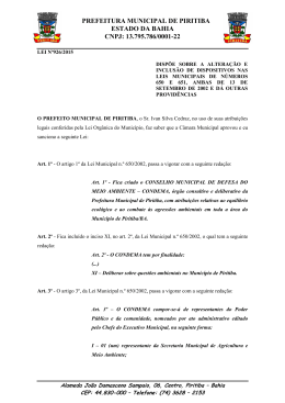 Lei Nº 926/2015 - Portal da Prefeitura Municipal de Piritiba