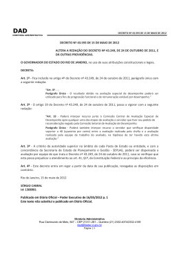 Decreto 43593.12 - ALTERA AVALIAÇÃO DE DESEMPENHO
