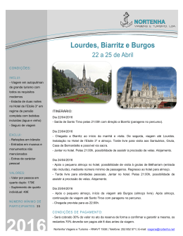 Lourdes, Biarritz e Burgos
