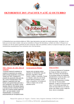 OKTOBERFEST 2015 | PACOTE 9 ATÉ 12 OUTUBRO