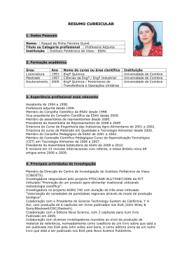 Prof. Doutora Raquel Guiné (ESAV / IPV)