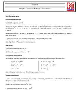 Apostila de Matemática - Função Exponencial e Logarítmica