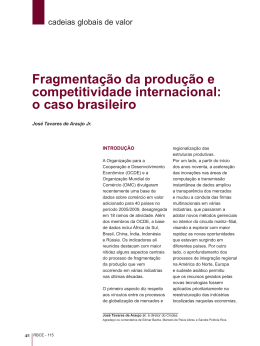 Fragmentação da produção e competitividade internacional