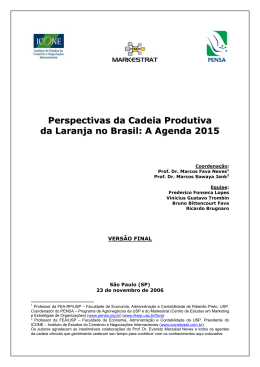Perspectivas da Cadeia Produtiva da Laranja no Brasil: A