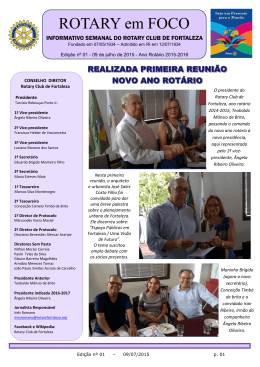 Boletim Informativo 1 - Rotary Club de Fortaleza