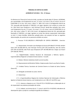 TRIBUNAL DE CONTAS DA UNIÃO ACÓRDÃO Nº 327/2015