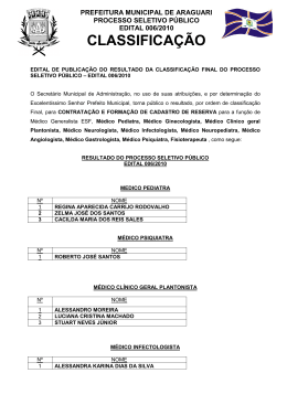 classificação - Prefeitura Municipal de Araguari