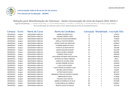 Sexta Convocação da Lista de Espera SiSU 2014-1