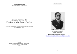 Elogio Fúnebre do Professor João Pedro Gardez (Discurso, Revista