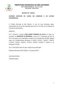Decreto nº. 140-2015- Exoneração João Pedro