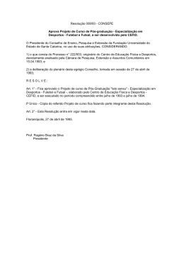 Resolução 008/93 - CONSEPE - Aprova Projeto de Curso de Pós