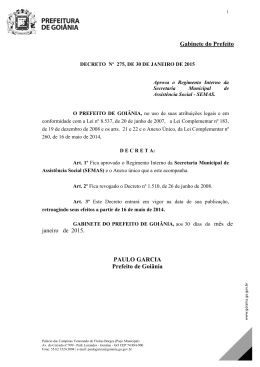 Decreto n° 275, de 30 de janeiro de 2015