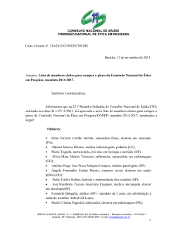 Carta Circular nº. 234/2013/CONEP/CNS/MS