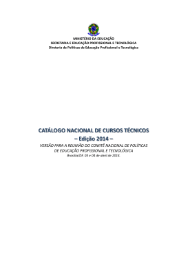 CATÁLOGO NACIONAL DE CURSOS TÉCNICOS – Edição