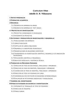 Curriculum Vitae Adolfo O. N. Villanueva