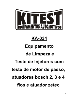 KA-034 Máquina de limpeza e teste de injetores