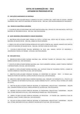Processos Relacionados do Edital nº 01/2014