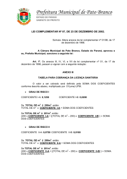 Lei Complementar nº 7/2002 - Câmara Municipal de Pato Branco