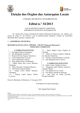 Edital nº 34-2013 - Lista Assembleia Municipal - PSD - CDS-PP