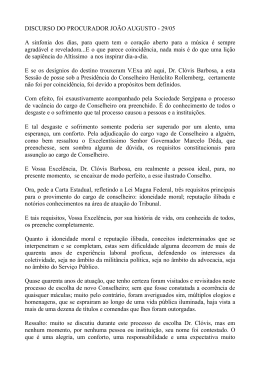 Leia íntegra do discurso de João Augusto Badeira de Mello
