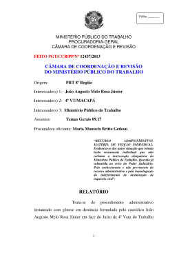 Processo PGT/CCR/nº 12437/2013 - Ministério Público do Trabalho
