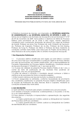 Edital nº 01/2012, edital de abertura - Prefeitura de Aracaju