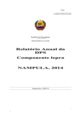 Relatorio anual 2014 Programa de lepra
