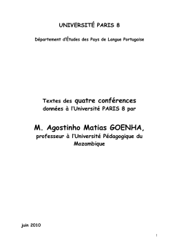 Conferences Agostinho Goenha juin 2010
