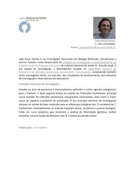 João Paulo Gomes - Instituto Nacional de Saúde Dr. Ricardo Jorge