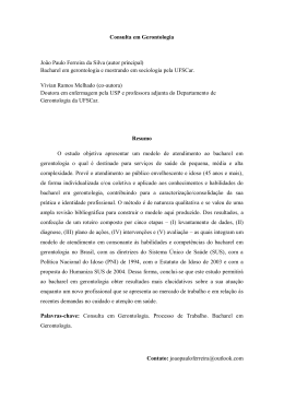 Consulta em Gerontologia João Paulo Ferreira da Silva