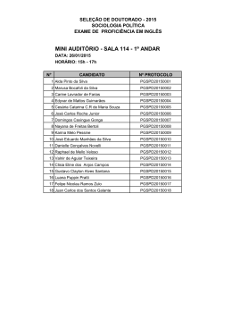 Lista dos Candidatos ao DOUTORADO 2015 - EPI