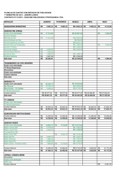 Relatório de gastos com publicidade janeiro a junho de 2014
