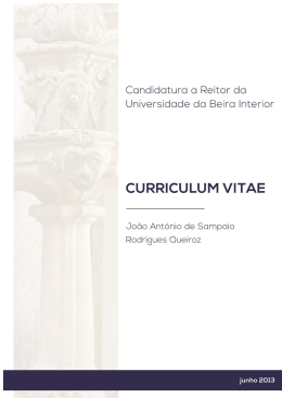 CURRICULUM VITAE - Universidade da Beira Interior