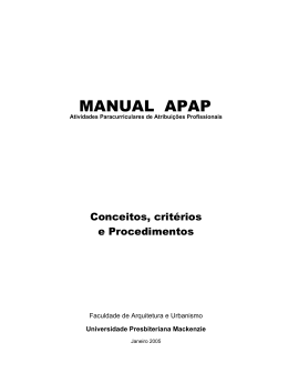 Manual APAP - Universidade Presbiteriana Mackenzie