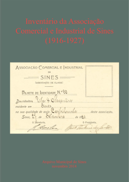 Inventário da Associação Comercial e Industrial de Sines (1916
