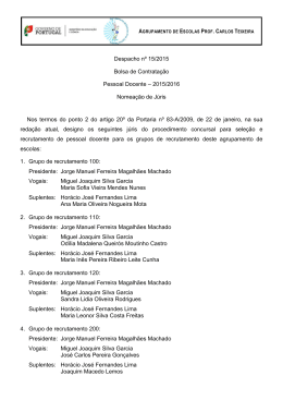 Nomeação de Júris - Agrupamento de Escolas Prof. Carlos Teixeira