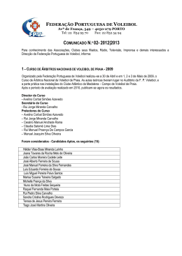 COMUNICADO N.º 02-2012|2013 - Federação Portuguesa de Voleibol