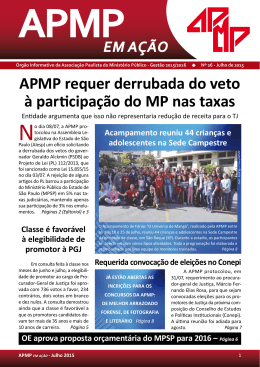 APMP requer derrubada do veto à participação do MP nas taxas